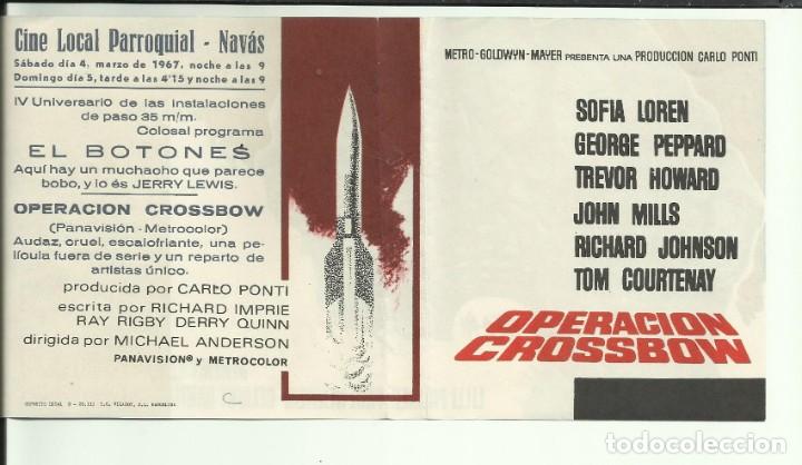 Cine: PTCC 119 OPERACION CROSSBOW PROGRAMA DOBLE MGM SOFIA LOREN GEORGE PEPPARD - Foto 2
