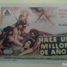 Cine: HACE UN MILLON DE AÑOS VICTOR MATURE ORIGINAL C.P. CINES CASAL Y MODERNO LLEIDA. Lote 324852663