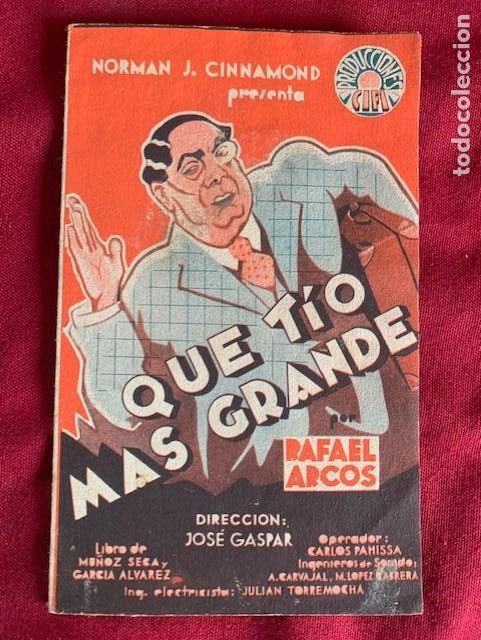  Flyers Publicitaires de films Anciens: QUE T&Iacute;O MAS GRANDE