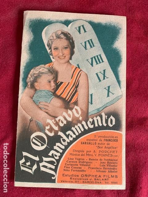  Flyers Publicitaires de films Anciens: EL OCTAVO MANDAMIENTO