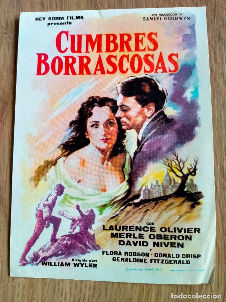 Cine: FOLLETO DE MANO PELICULA CUMBRES BORRASCOSAS.A&Ntilde;O 1964