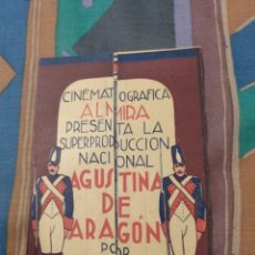 Cine: 1929 MUY RARO PROGRAMA TRIPTICO DE CINE AGUSTINA DE ARAGON ZARAGOZACON TEXTO ..SE ABREN LAS VENTANAS. Lote 325009153