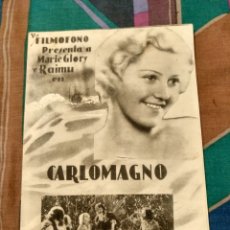 Cine: PROGRAMA DOBLE DE CINE - CARLOMAGNO - MARIE GLORY / RAIMU , 1935. Lote 325014038