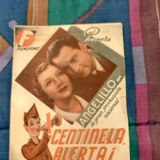 Cine: 1937 PROGRAMA DE CINE. CENTINELA ALERTA CON ANGELILLO.. Lote 325019528