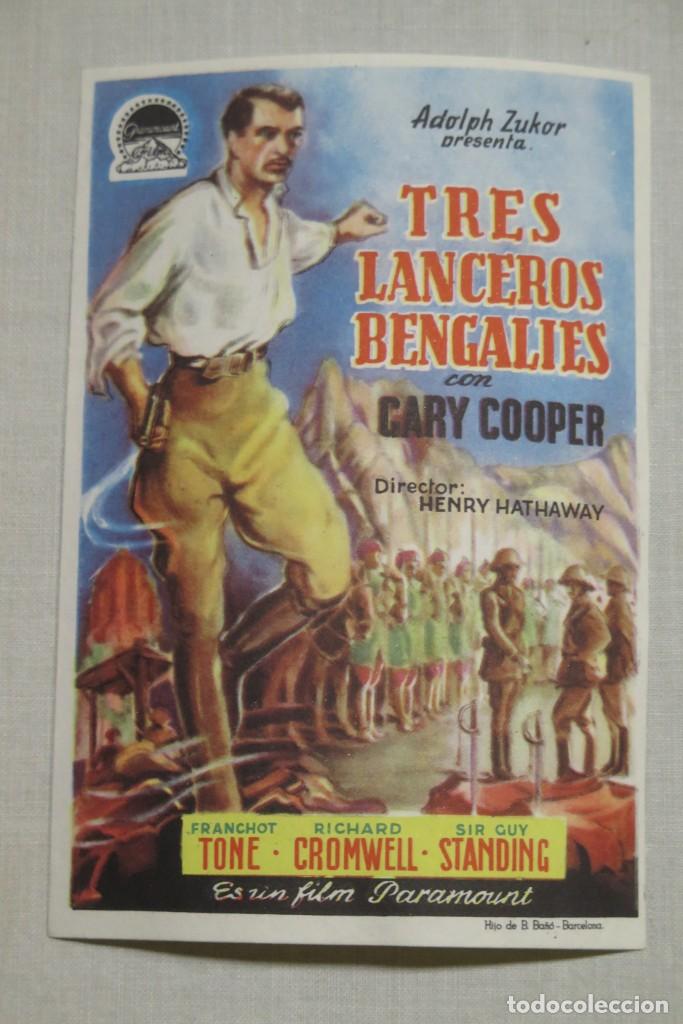 Cine: PROGRAMA DE CINE. TRES LANCEROS BENGALIES - Foto 1