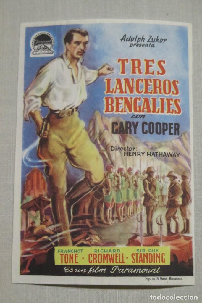 Cine: PROGRAMA DE CINE. TRES LANCEROS BENGALIES - Foto 1