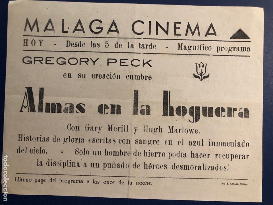 Cine: Programa cine Echegaray malaga cinema el signo del renegado almas en la hoguera gregory peck 7