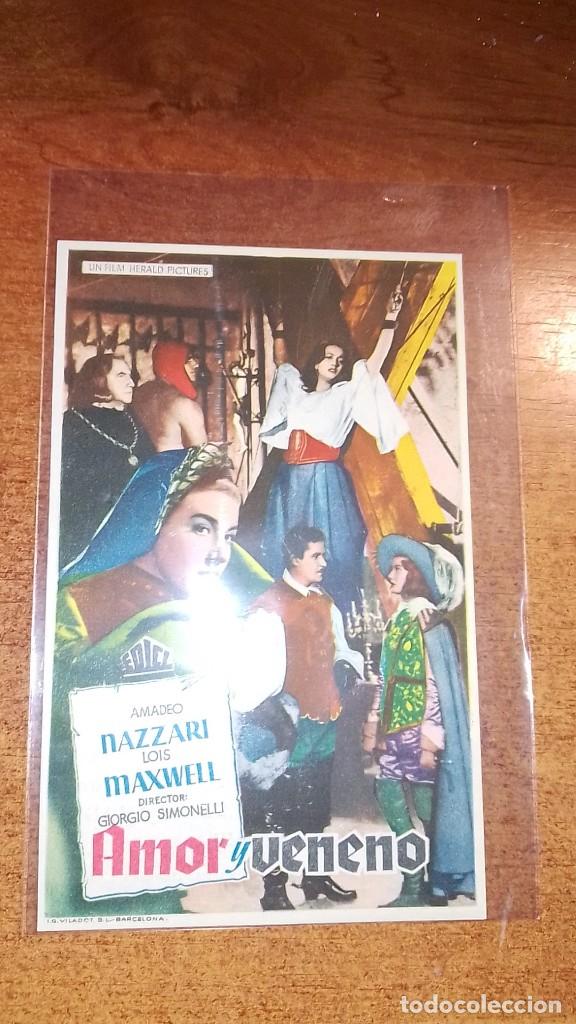 Cine: PROGRAMA O FOLLETO DE MANO DE CINE amor y veneno - Foto 1