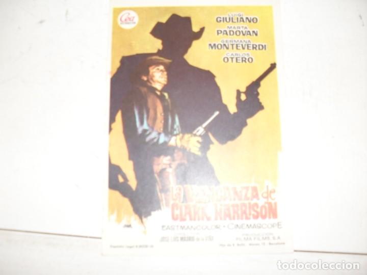 Kino: programa de mano sencillo,sin texto publicitario .titulo: LA VENGANZA DE CLARK HARRISON.