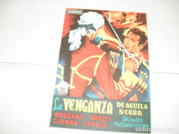 Kino: programa de mano sencillo,sin texto publicitario .titulo: LA VENGANZA DE AGUILA NEGRA.