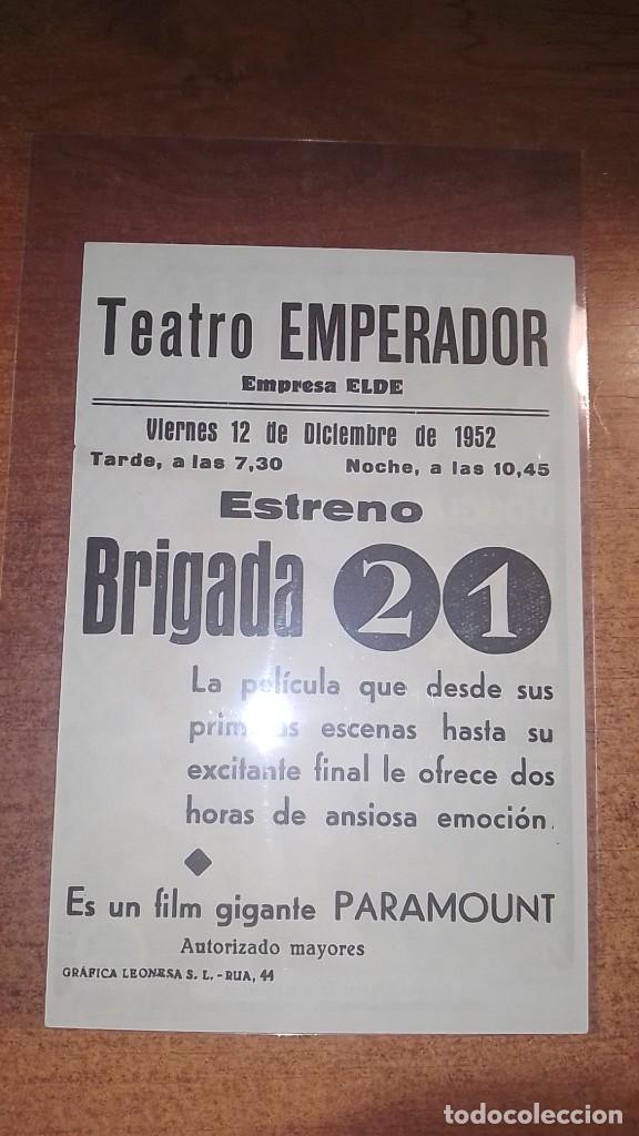 Cine: PROGRAMA O FOLLETO DE MANO DE CINE brigada 21 - Foto 2