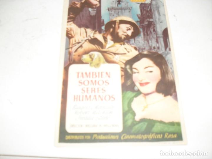 Cine: programa de mano sencillo,sin texto publicitario .titulo:TAMBIEN SOMOS SERES HUMANOS.