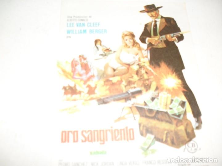 Cine: programa de mano sencillo,sin texto publicitario .titulo: ORO SANGRIENTO.