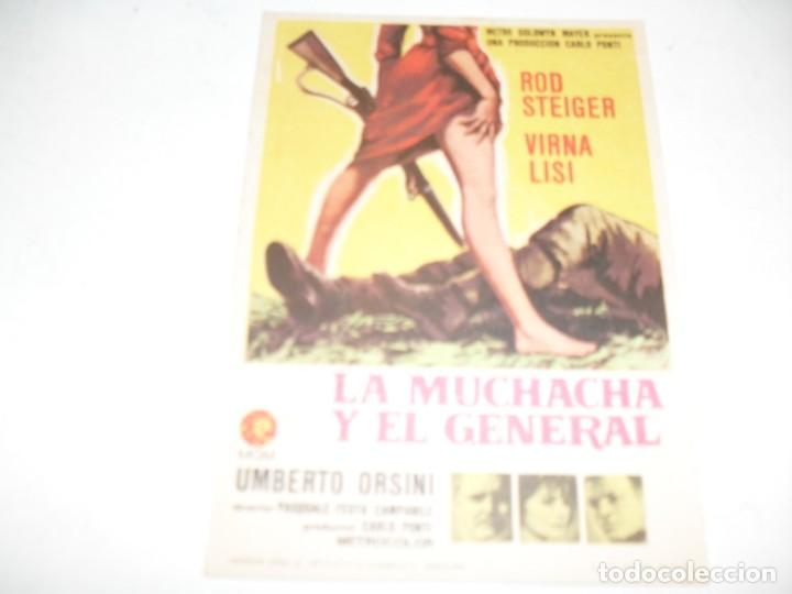 Cine: programa de mano sencillo,sin texto publicitario .titulo: LA MUCHACHA Y EL GENERAL.