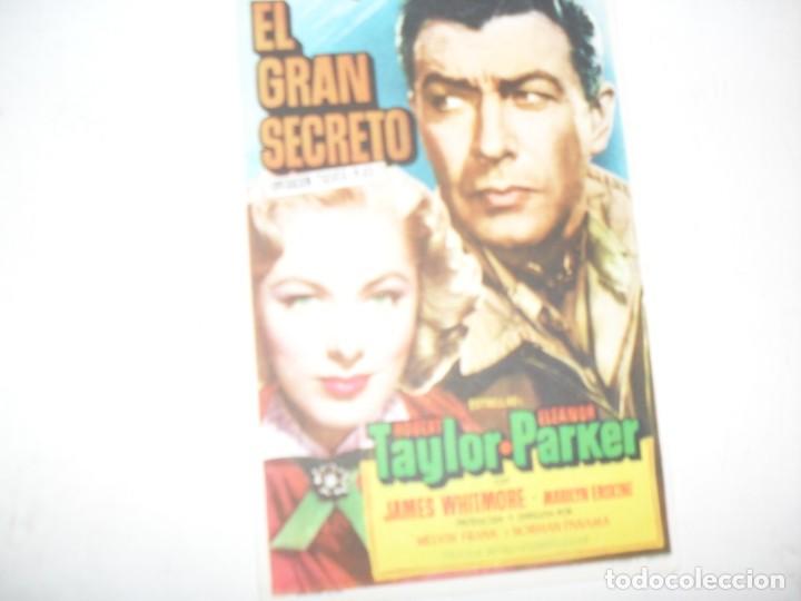 Cine: programa de mano sencillo,sin texto publicitario .titulo: EL GRAN SECRETO(ROBERT TAYLOR).