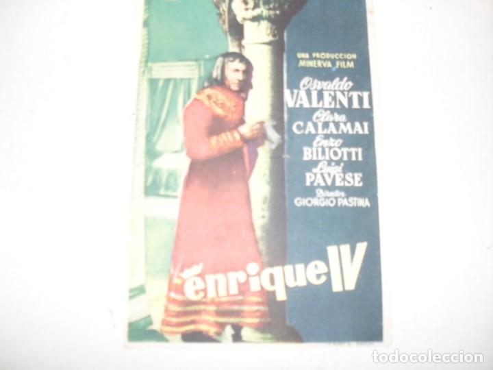 Kino: programa de mano sencillo,sin texto publicitario .titulo: ENRIQUE IV.