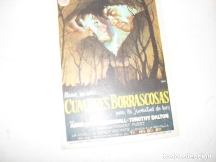 Cine: programa de mano sencillo,sin texto publicitario .titulo: CUMBRES BORRASCOSAS.