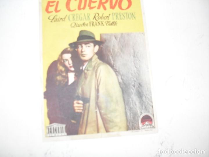 Kino: programa de mano sencillo,sin texto publicitario .titulo: EL CUERVO (ALAN LADD).