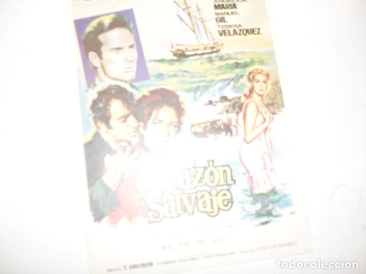 Kino: programa de mano sencillo,sin texto publicitario .titulo: CORAZON SALVAJE.
