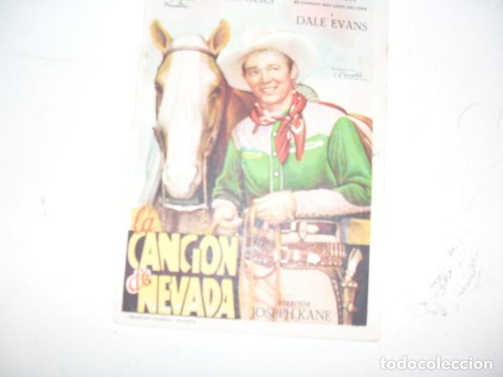 Kino: programa de mano sencillo,sin texto publicitario .titulo: CANCION DE NEVADA.