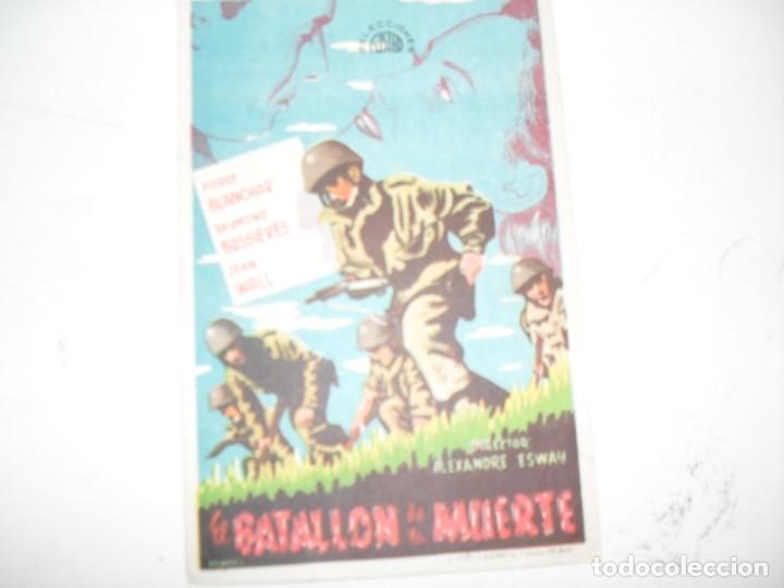 Kino: programa de mano sencillo,sin texto publicitario .titulo: EL BATALLON DE LA MUERTE.