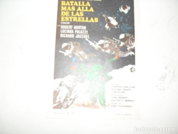 Kino: programa de mano sencillo,sin texto publicitario .titulo:BATALLA MAS ALLA DE LAS ESTRELLAS.