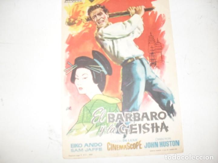 Kino: programa de mano sencillo,sin texto publicitario .titulo:EL BARBARO Y LA GEISHA (JOHN WAYNE).