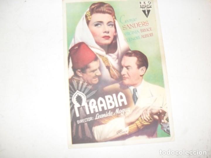 Cine: programa de mano sencillo,sin texto publicitario .titulo: ARABIA.