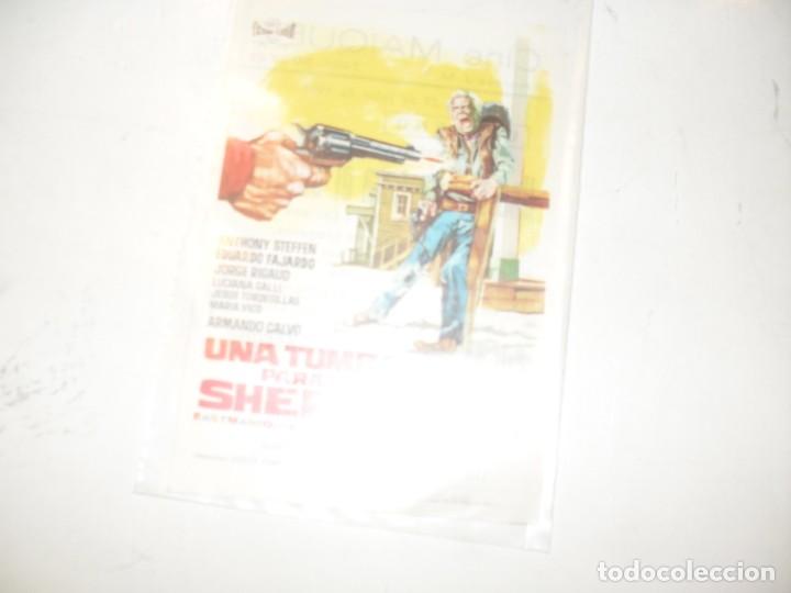 Cine: programa de mano sencillo,con texto publicitario .titulo: UNA TUMBA PARA EL SHERIFF.