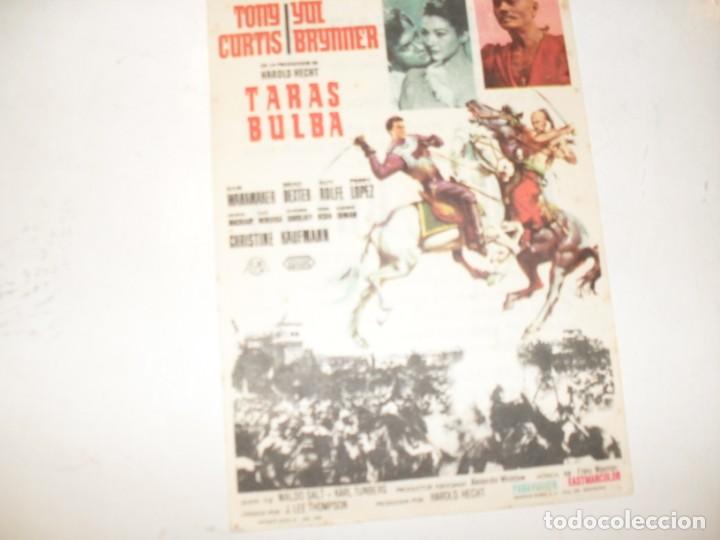 Cine: programa de mano sencillo,con texto publicitario .titulo: TARAS BULBA (YULL BRYNNER)