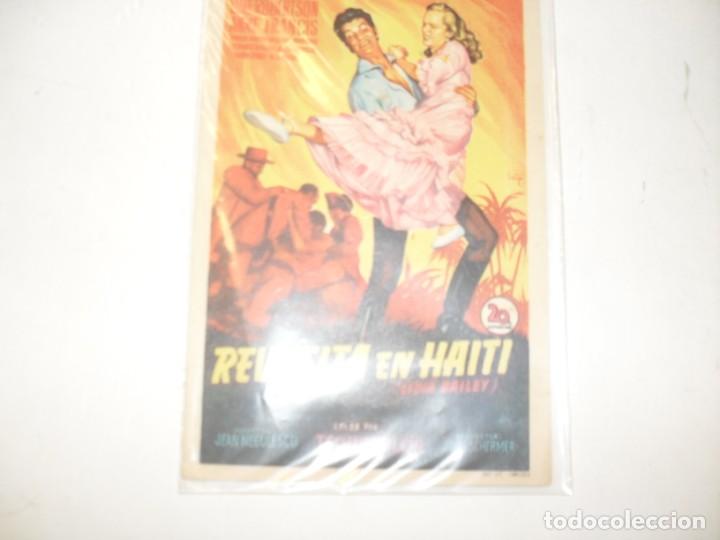 Cine: programa de mano sencillo,con texto.titulo:REVUELTA EN HAITI.