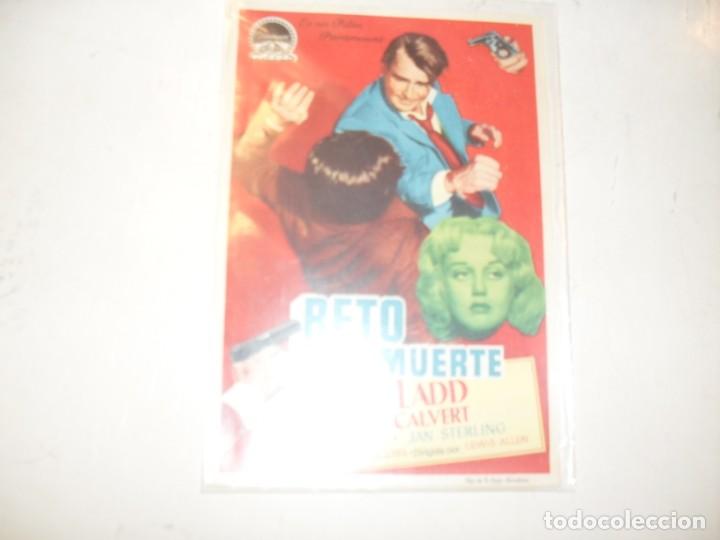 Cine: programa de mano sencillo,con texto.titulo:RETO A LA MUERTE(ALAN LADD).