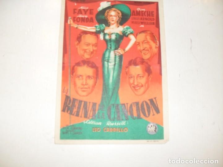 Cine: programa de mano sencillo,con texto.titulo:LA REINA DE LA CANCION(HENRY FONDA).