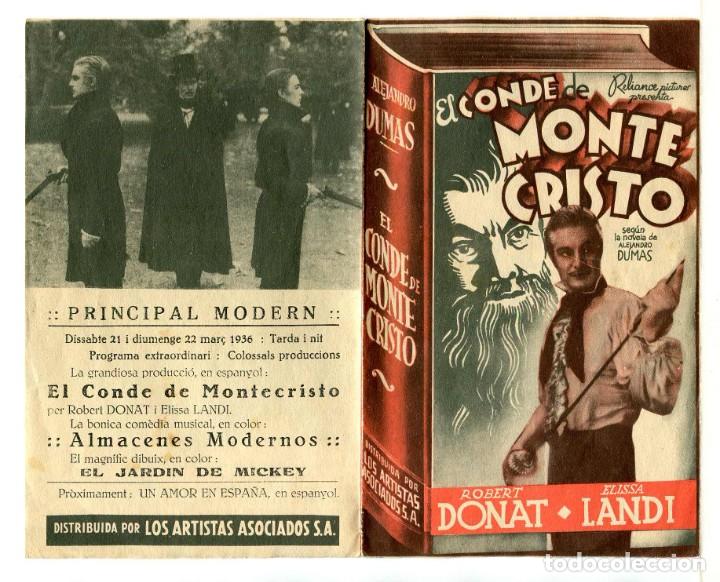  Flyers Publicitaires de films Anciens: EL CONDE DE MONTECRISTO, con Robert Donat.