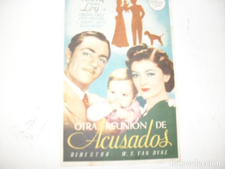  Flyers Publicitaires de films Anciens: programa de mano sencillo,con texto.titulo:OTRA REUNION DE ACUSADOS.