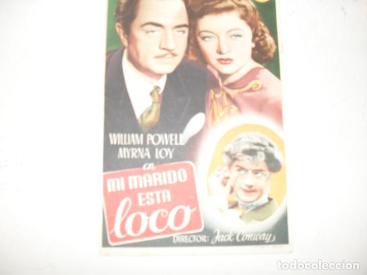  Flyers Publicitaires de films Anciens: programa de mano sencillo,con texto.titulo:MI MARIDO ESTA LOCO.