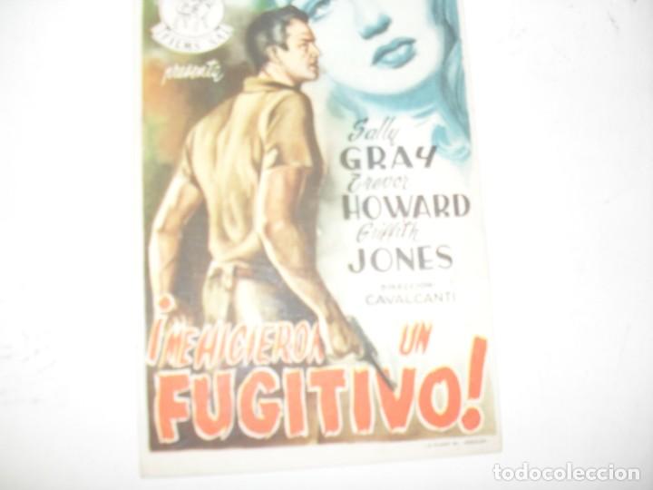  Flyers Publicitaires de films Anciens: programa de mano sencillo,con texto.titulo:&iexcl;ME HICIERON UN FUGITIVO&iexcl;.