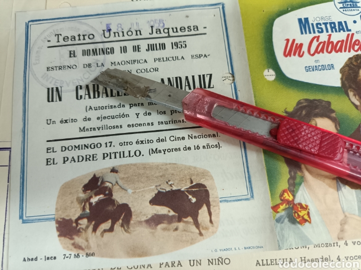 Cine: Programa cine de mano un caballero andaluz 1955 - Foto 2