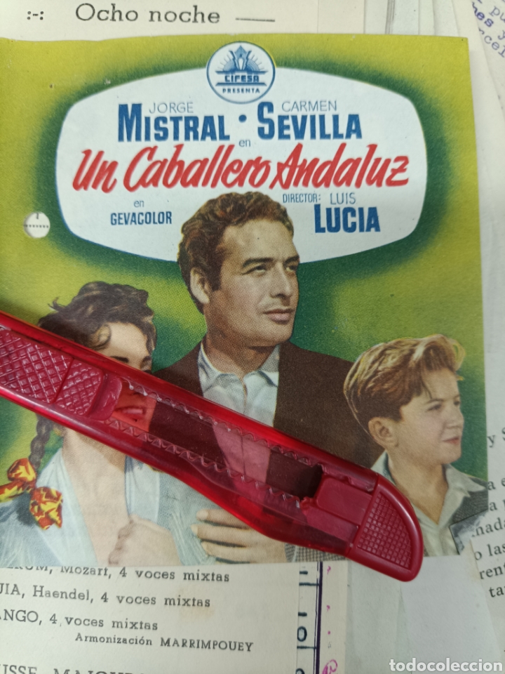 Cine: Programa cine de mano un caballero andaluz 1955 - Foto 1