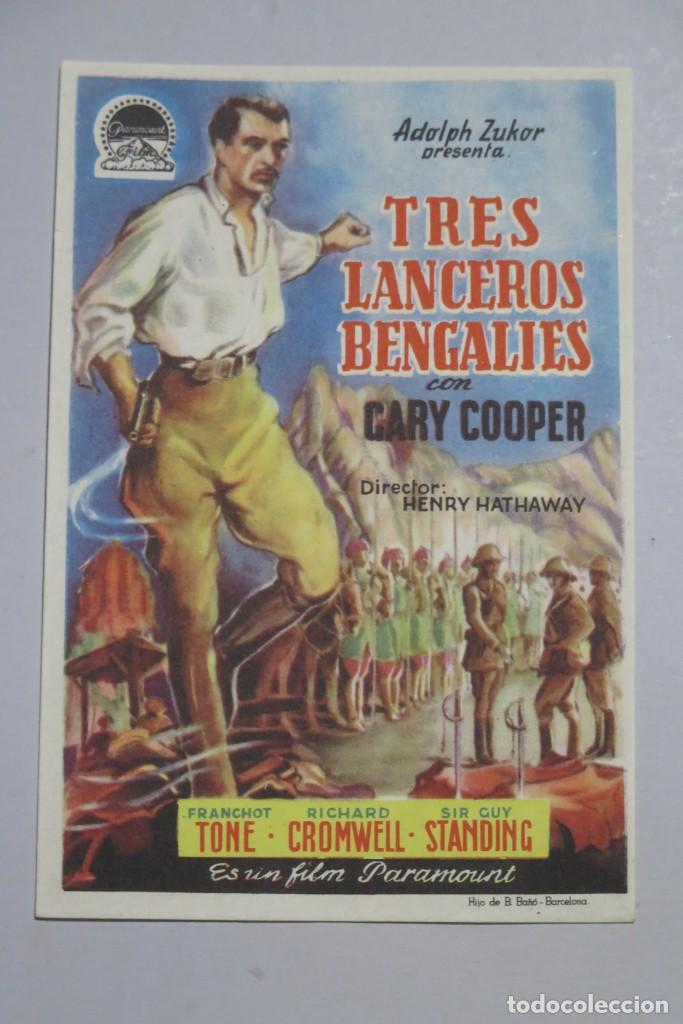 Cine: PROGRAMA DE CINE. TRES LANCEROS BENGALIES - Foto 1