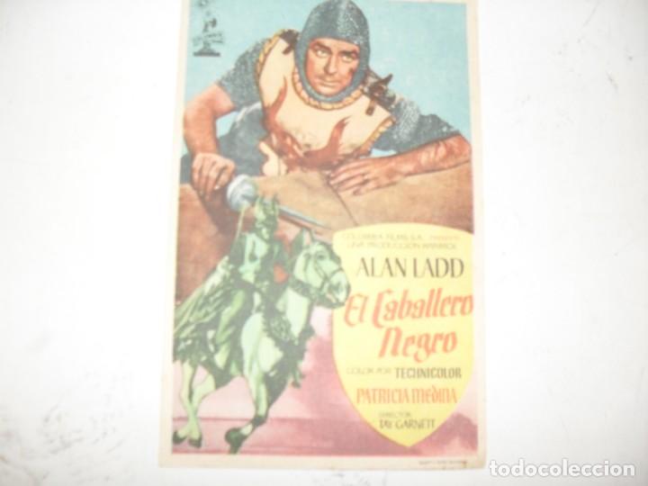 Kino: programa de mano sencillo,con texto publicitario.titulo: EL CABALLERO NEGRO.(ALAN LADD).