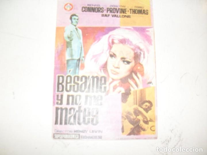 Kino: programa de mano sencillo,con texto publicitario.titulo: BESAME Y NO ME MATES.