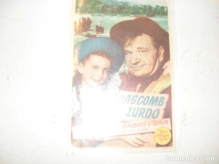 Kino: programa de mano sencillo,con texto publicitario.titulo: BASCOM EL ZURDO.