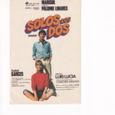 Cine: SOLOS LOS DOS .- MARISOL , PALOMO LINARES. Lote 327315608