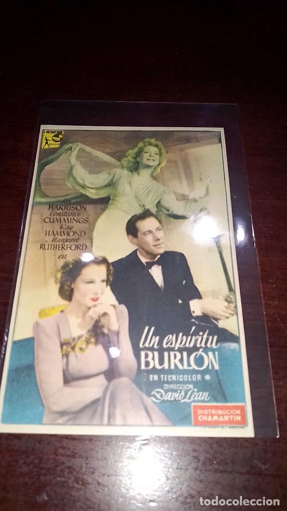 Cine: PROGRAMA O FOLLETO DE MANO DE CINE un esp&iacute;ritu burl&oacute;n - Foto 1
