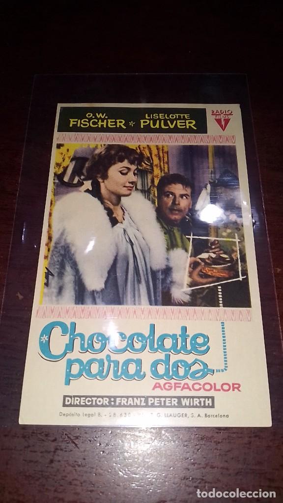 Cine: PROGRAMA O FOLLETO DE MANO DE CINE chocolate para dos - Foto 1