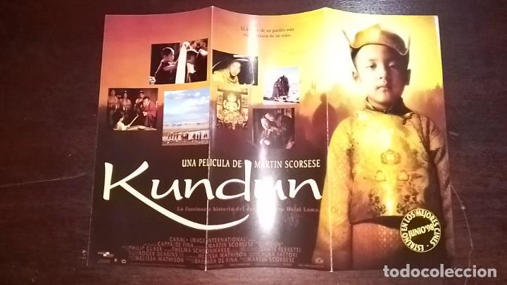 Cine: PROGRAMA O FOLLETO DE MANO DE CINE tr&iacute;ptico kundun - Foto 1