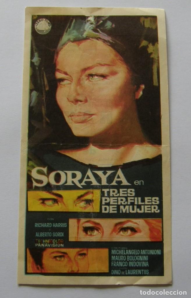 Folhetos de m&atilde;o de filmes antigos de cinema: PROGRAMA DE CINE TRES PERFILES DE MUJER