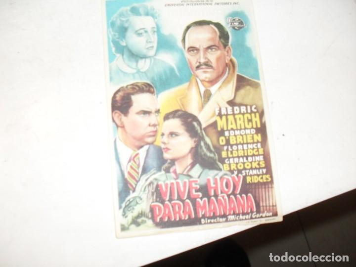  Flyers Publicitaires de films Anciens: programa de mano sencillo,con texto.titulo:TITULO:VIVE HOY PARA MA&Ntilde;ANA.