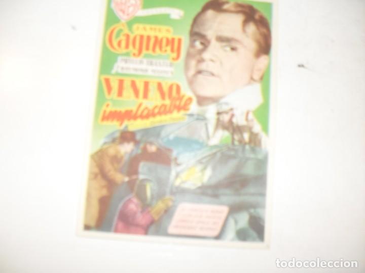  Flyers Publicitaires de films Anciens: programa de mano sencillo,con texto.titulo:TITULO:VENENO IMPLACABLE.